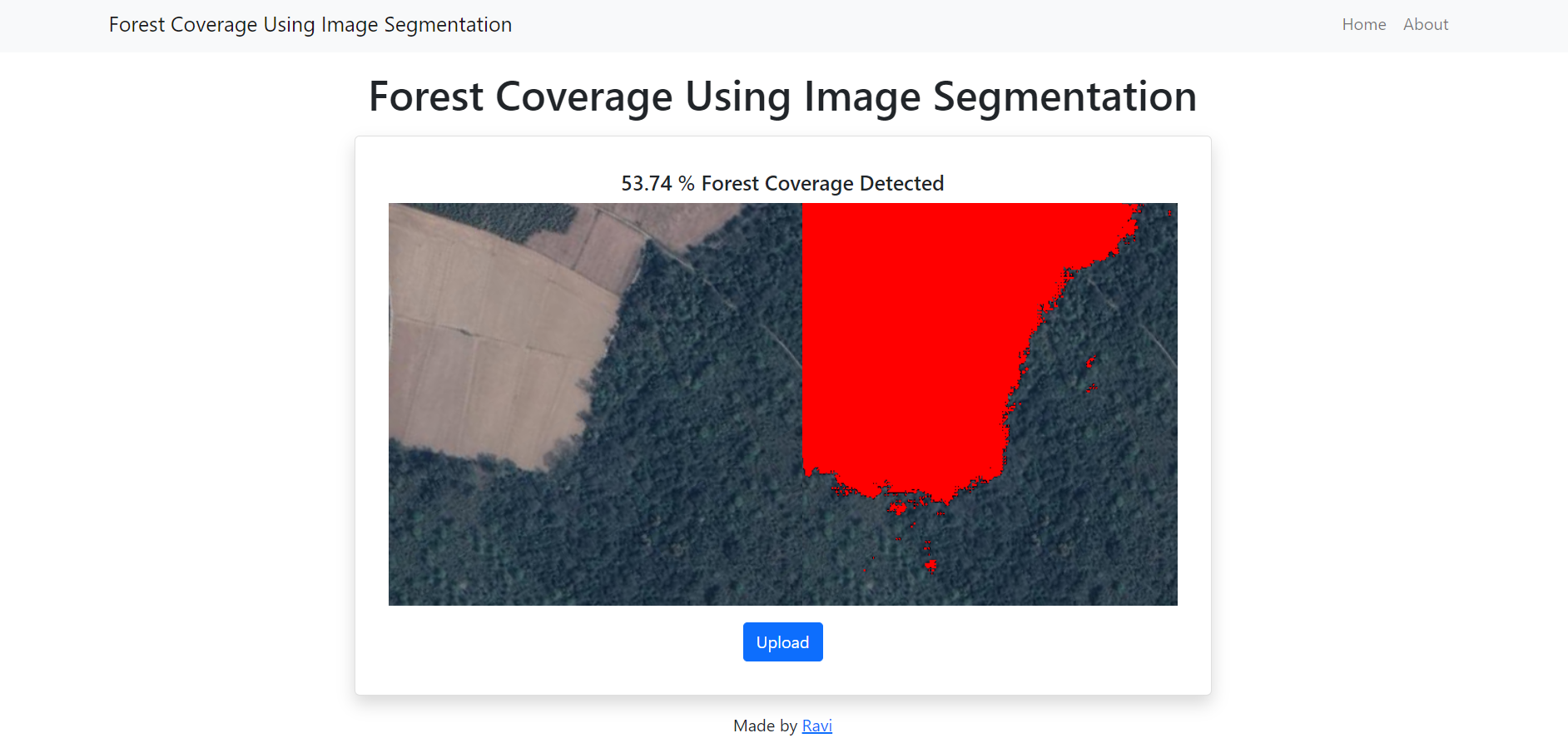 Forest Coverage in Aerial/Satellite Imagery using Image segmentation